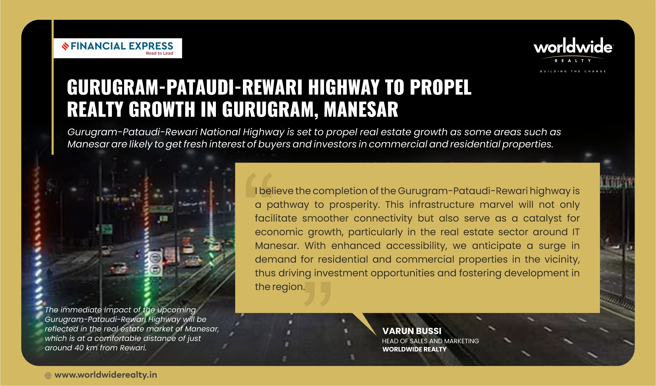 Gurugram-Pataudi-Rewari Highway, the real-estate growth booster